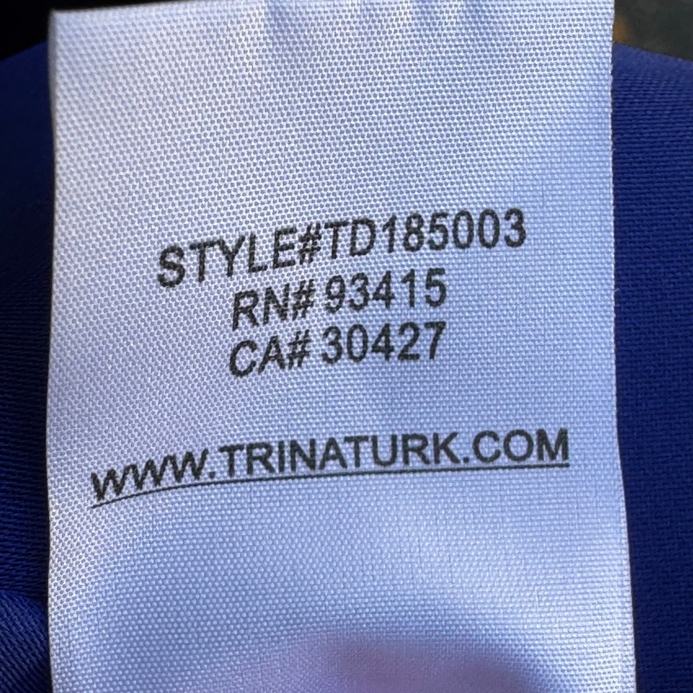 Trina Turk Silk Wrap Dress Womens Blue Pink Paisley Handkerchief Hem Resortwear - Picture 9 of 15